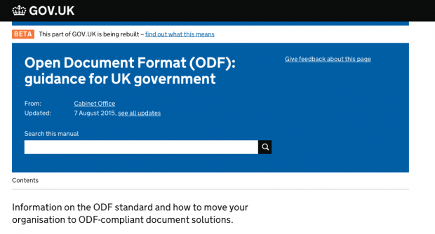 Open Document Formats Guidance 1.2